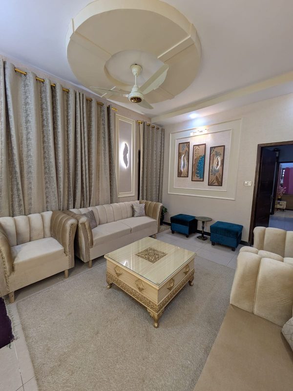 Living room: Living room: false ceiling, finishing & furnishing