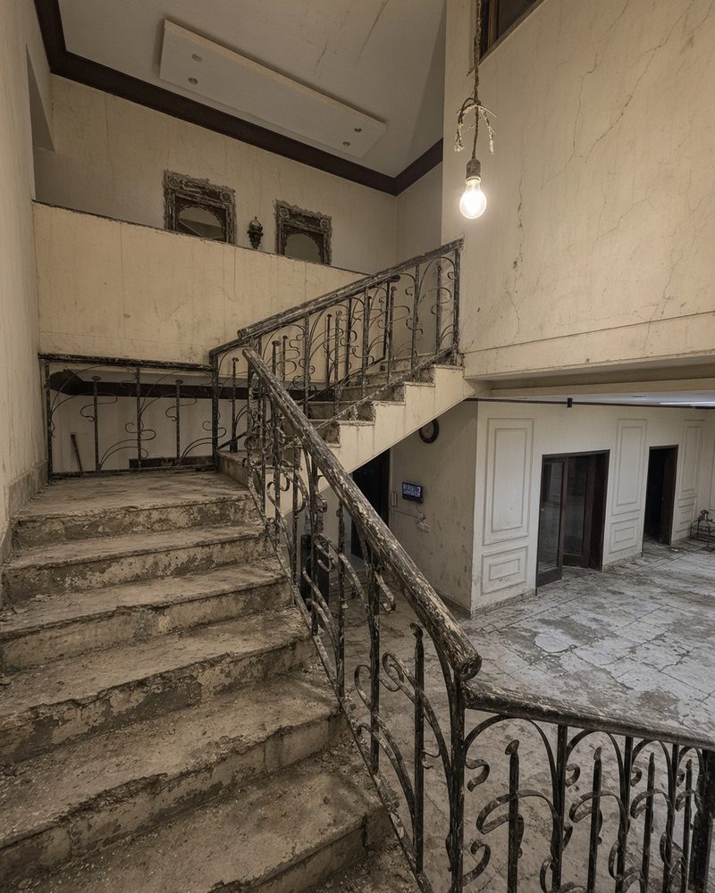 Staircase and entrance before work