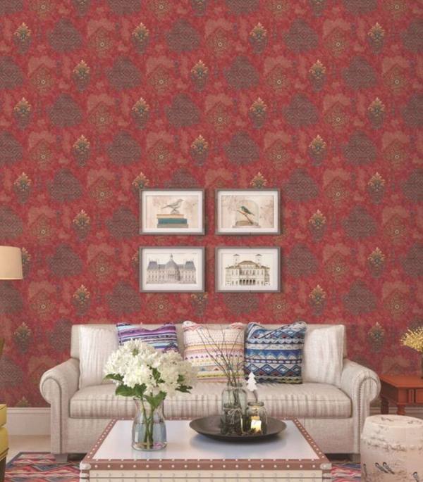 Olive wallpaper, Classic / Damask