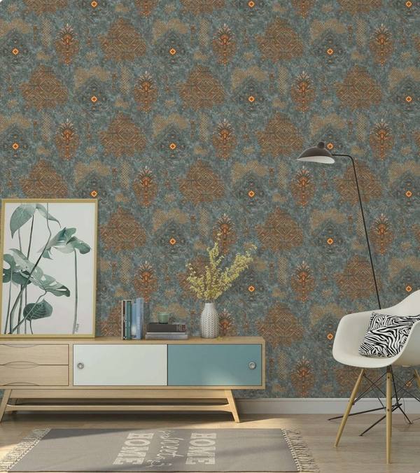 Olive wallpaper, Classic / Damask