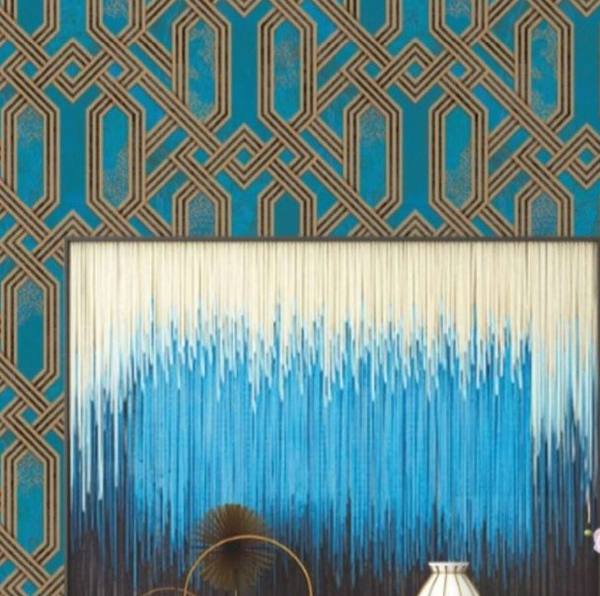 Olive wallpaper, Modern / Geometric